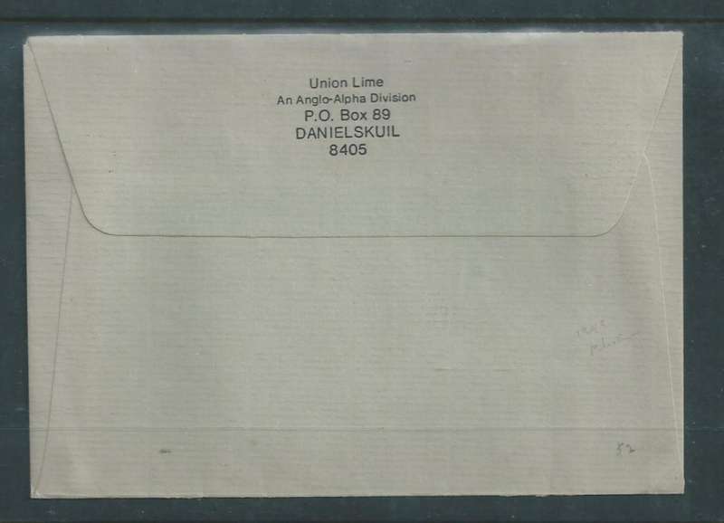 South Africa, Union Lime envelope , 15C METER FRANK, DANIELSKUIL 10.9.93 > Lorraine Gold Mine , Alla
