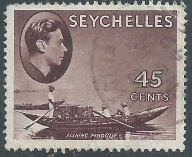 Seychelles, GVIR, 45 cents, purple-brown, chalky paper, used