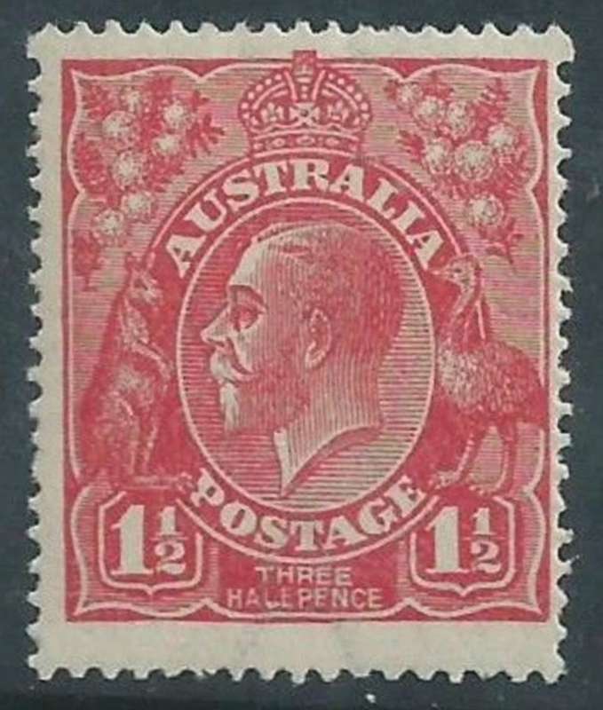 Australia, GVR, heads, 1924 1 1/2d scarlet - HALE pence variety, MH *