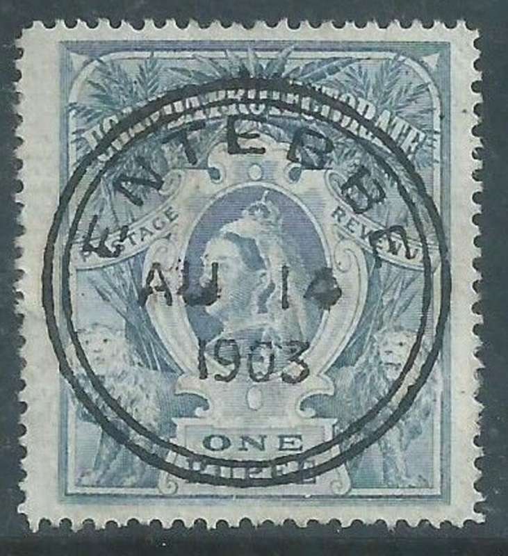 Uganda, VRI. 1898, 1 Rupee, dull blue used ENTEBBE AUG 14 1903, c.d.s.