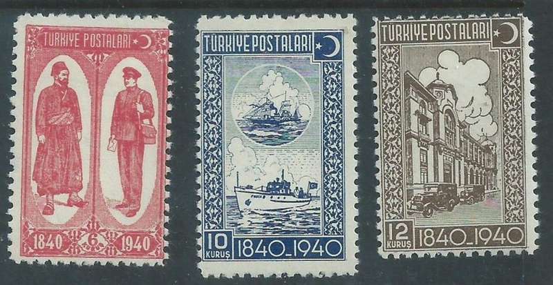 Turkey, 1942, stamp centenary, set minus the 3K, MH *