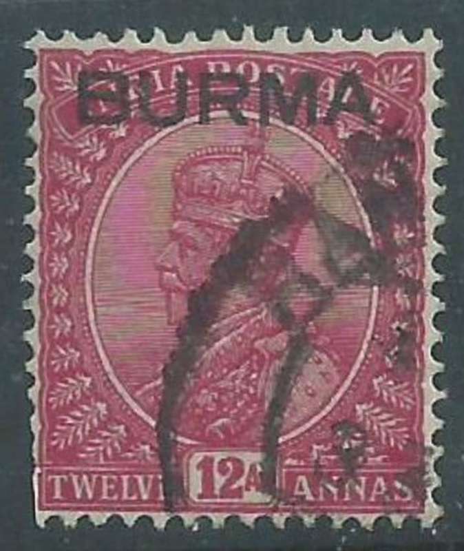 Burma GVR, 1937, 12 annas, used