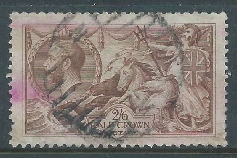 Great Britain, GVR, 1918, 2/6, pale brown, Bradbury-Wilkinson printing used