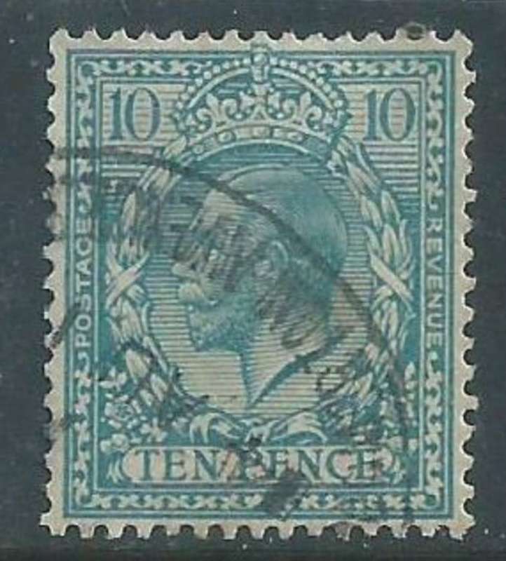 Great Britain, GVR, 1913, 10d turquoise-blue, used