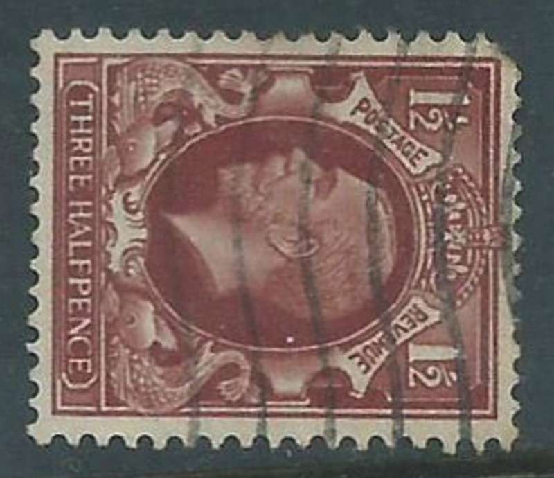 Great Britain, GVR, 1934, 1 1/2d, sideways watermark, used