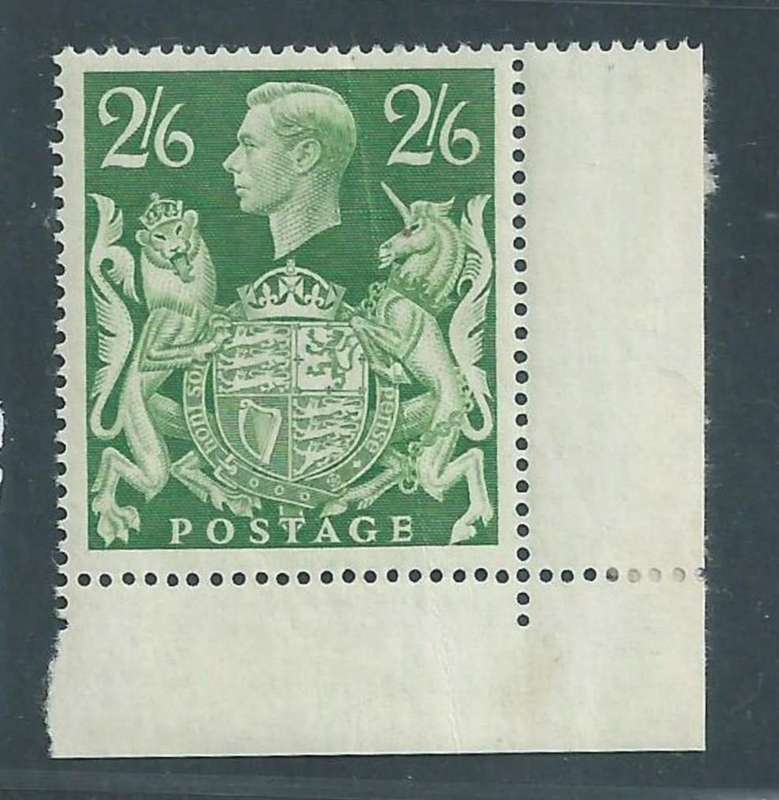 Great Britain, GViR, 1942, 2`6, SE corner copy with selvedge MNH **