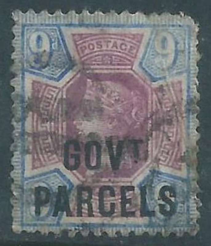 Great Britain, VRI, 1882, GOVT PARCELS opt on 9d used