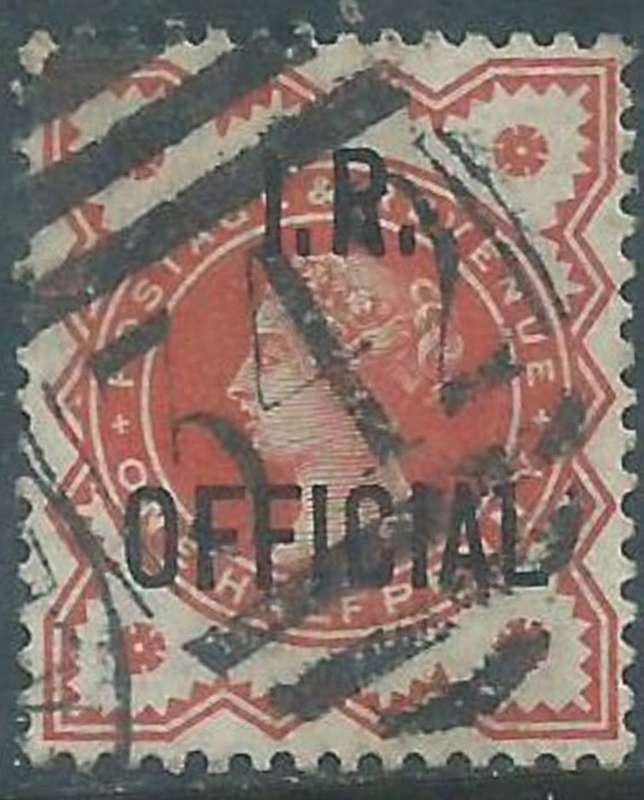 Great Britain, VRI, 1888, I.R.OFFICIAL opt on 1/2d used