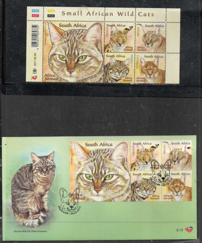 South Africa 1981 Wild Cats FDC & control block MNH **