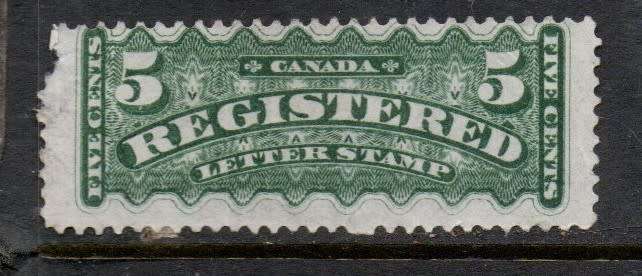 Canada, Registered, 5 cents, unused, no gum, no cancellation