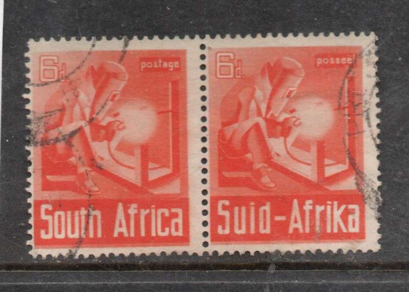 South Africa 1941, 6d, orange, welder,  used