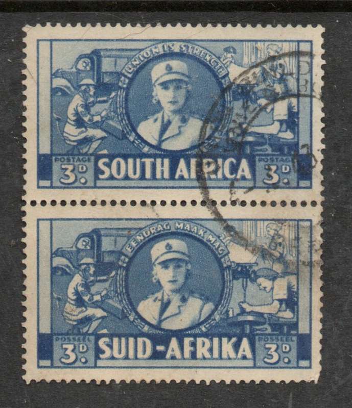 South Africa 1941, 3d, vertical pair used