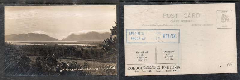 S.Africa, Schoemansville, RP, VELOX specimen fromKOEDOE Pharmacy, Pretoria