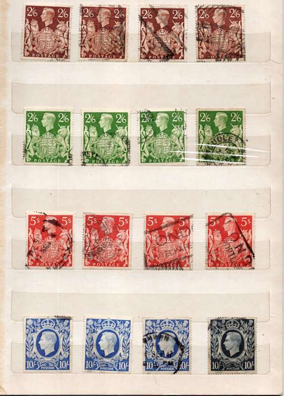 Great Britain, GVIR, 1938 >2`6, 5/, 10/ used