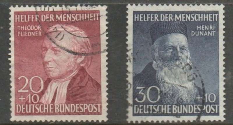Germany, 1952, Humanitarian Relief, 20pf + 10, 30pf _10 used