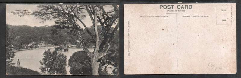 Ceylon, Kandy, Lake, Library, Temple, unused