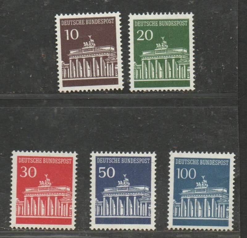 Germany 1965, Brandenburg Gate, set of 5,  MNH **