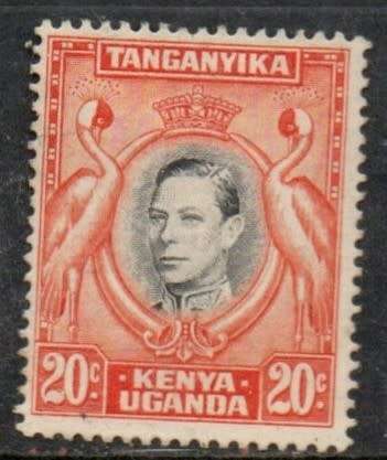 Kenya Uganda Tanganyika, GVIR, 1942, 205 cents, cranes, perf 13 x 13.75, unused, small partb o.g.