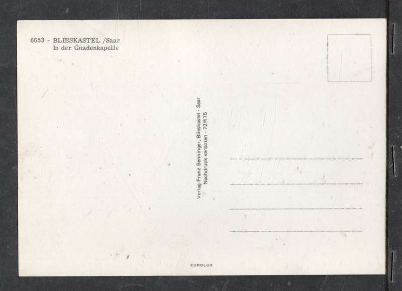 Germany, Saar, In die Gnaden kapelle, madonna & Child, unused