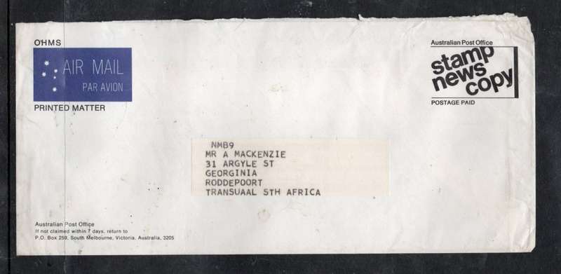 Australia, EIIR, Officia, Post Office stamp news, > S.Africa