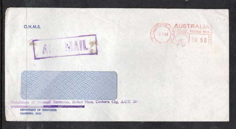 Australia, EIIR, Official, Dept of External Territories, used CANBERRA 2.7.69