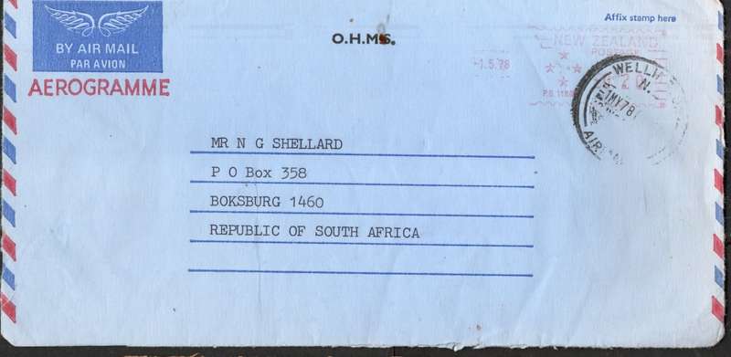 New Zealand, EIIR, Official,Dept Of Education WELLINGTON 1 MAY 1981 >S.Africa