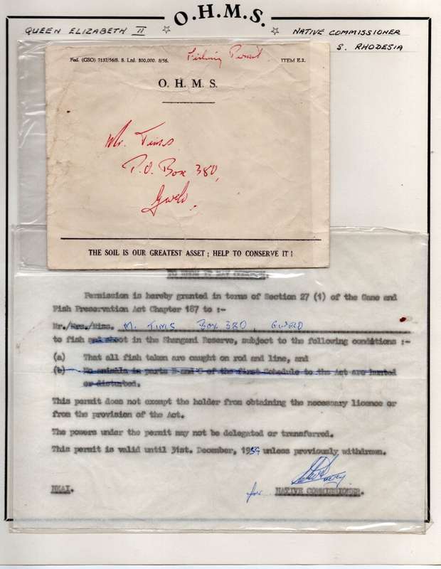 S.Rhodesia, EIIR, Official, Native Commissioner envelope+ contents
