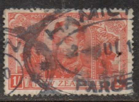 New Zealand 1920, Victory issue 1/-, used HAMILTON PARCELS2 JUL oval d.s.