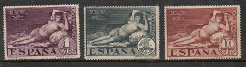 Spain, 1930, Goya, nude, 1Pta, 4 Ptas, 10Ptas, MH*