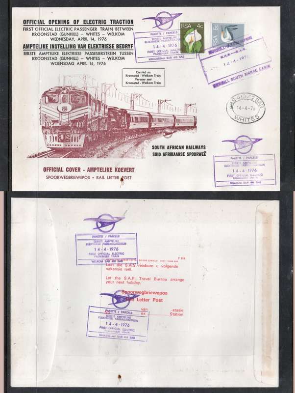 South Africa1st official  electric service KROONSTAD WHITES WELKOM APRIL 14 1976