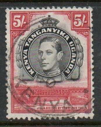 Kenya Uganda Tanganyika GVIR, 1938, 5/, perf 13.25, used