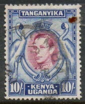 Kenya Uganda Tanganyika GVIR, 1938, 10/, perf 13.25, used