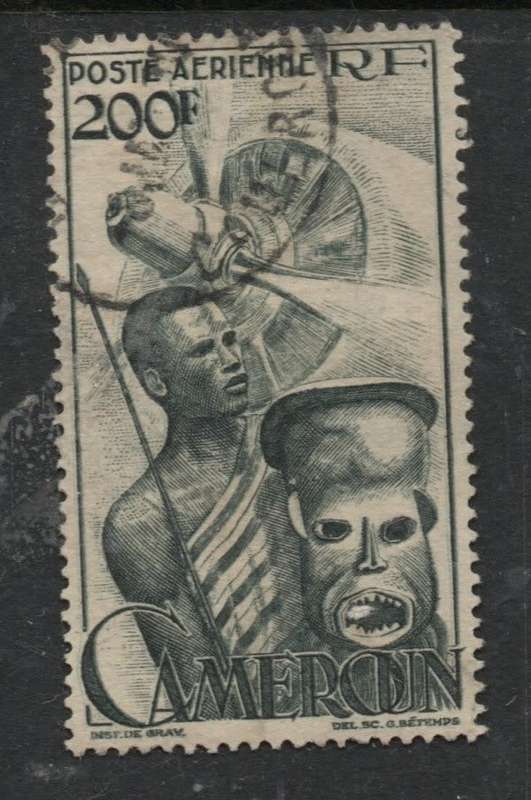 Cameroun, 1947, 200F, air, used