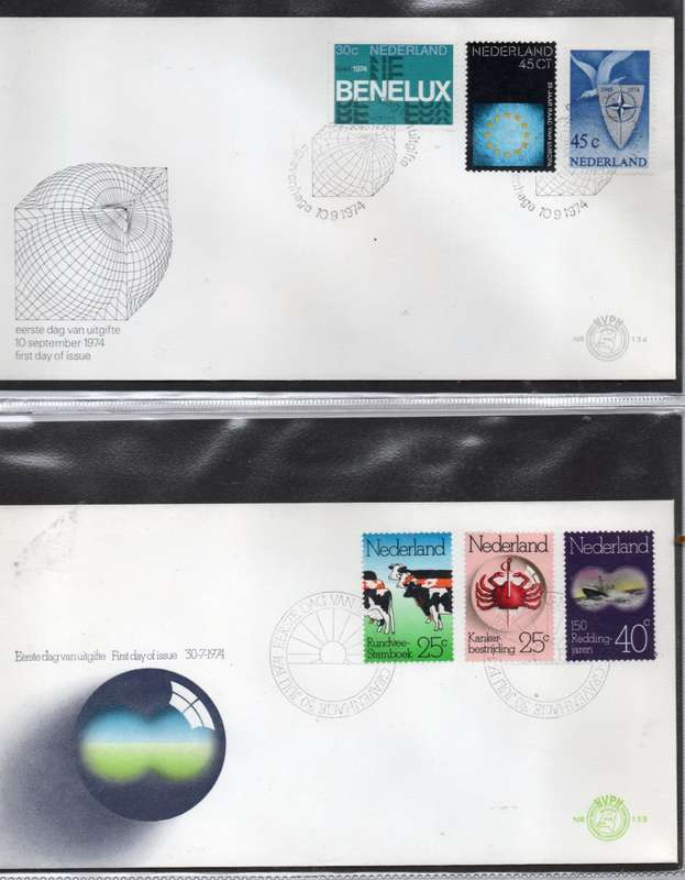 Netherlands, 1970s, 7 First Day Covers