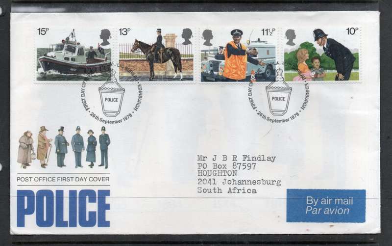 Great Britain EIIR FDCs, 1979, Police, Christmas, 1980 Birds, 1