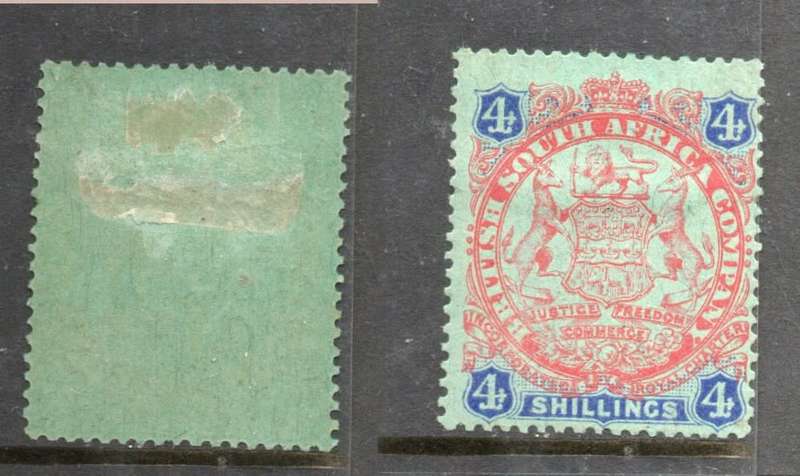 Rhodesia / B.S.A.Co.1896 -7, Die I, 4/- MH *