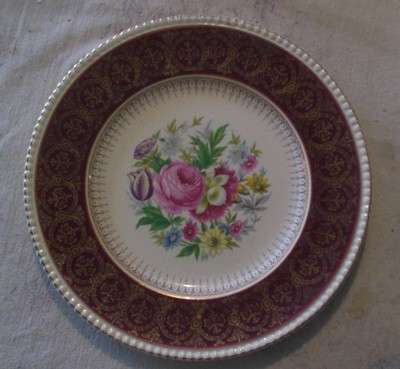 Rose display wall plate, Simpsons Ambassador ware