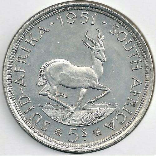 PRICE DROP - SOUTH AFRICA UNION 1951 "5 SHILLINGS" - AU