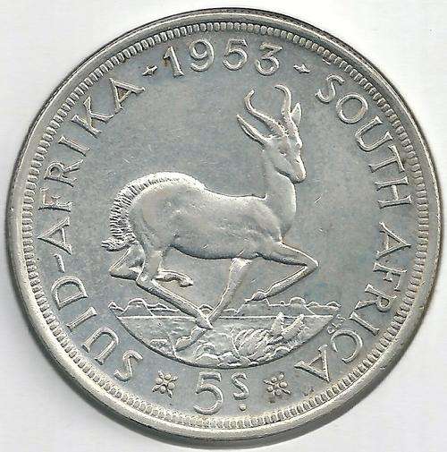 PRICE DROP - SOUTH AFRICA UNION 1953 "5 SHILLINGS" - AU