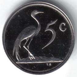 HALF PRICED - 1988 South Africa Nickel 5c - PRF
