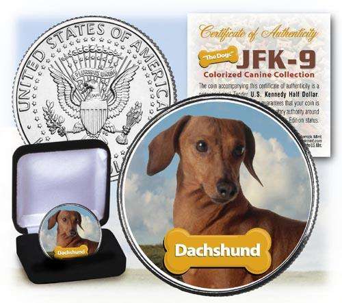 "CLEARANCE STOCK" - DACHSHUND U.S JFK KENNEDY HALF "The Dogs" COIN w/BOX