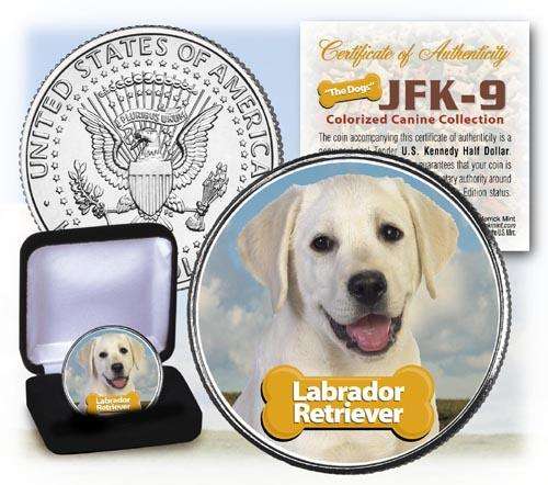 "CLEARANCE STOCK" - LABRADOR RETRIEVER U.S. JFK HALF "The Dogs" COIN w/BOX