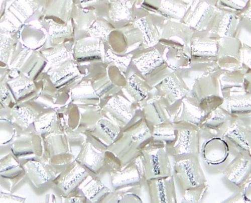 50 Silvertone Crimp Beads(2mm)