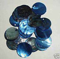 Mussel Shell Flat Discs - Midnight Blue (15mm) - pack of 5