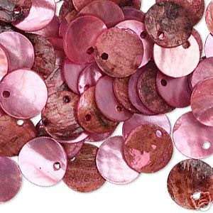Mussel Shell Flat Discs - Mink (15mm) - pack of 5
