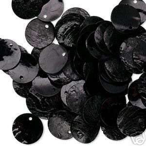 Mussel Shell Flat Discs - Black (15mm) - pack of 5
