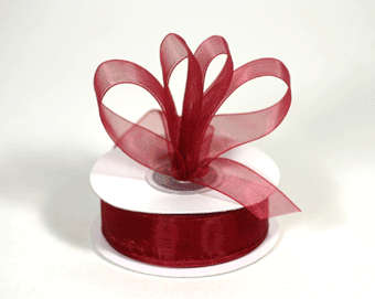 Burgandy Organza  Ribbon (per metre)(10mm)