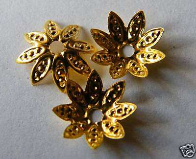 Goldtone Beadcaps(10mm)(pack of 10)