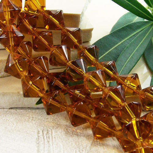 Dark Amber Bicones(6mm)-Pack of 10