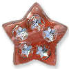 Reddish Orange Star Acrylic Sparkle Beads